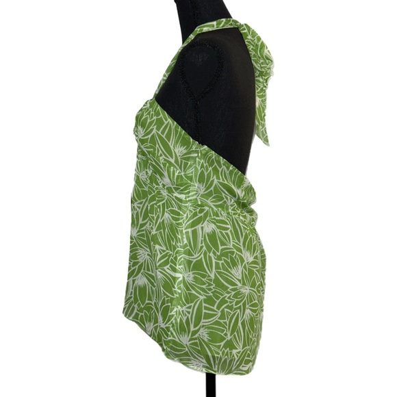 Ann Taylor Loft - Green Floral Halter Top - Size 10 - Picture 3 of 8